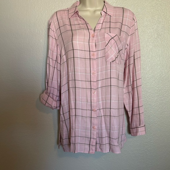 Chico's Tops - Chico's Light Pink Plaid Shirt